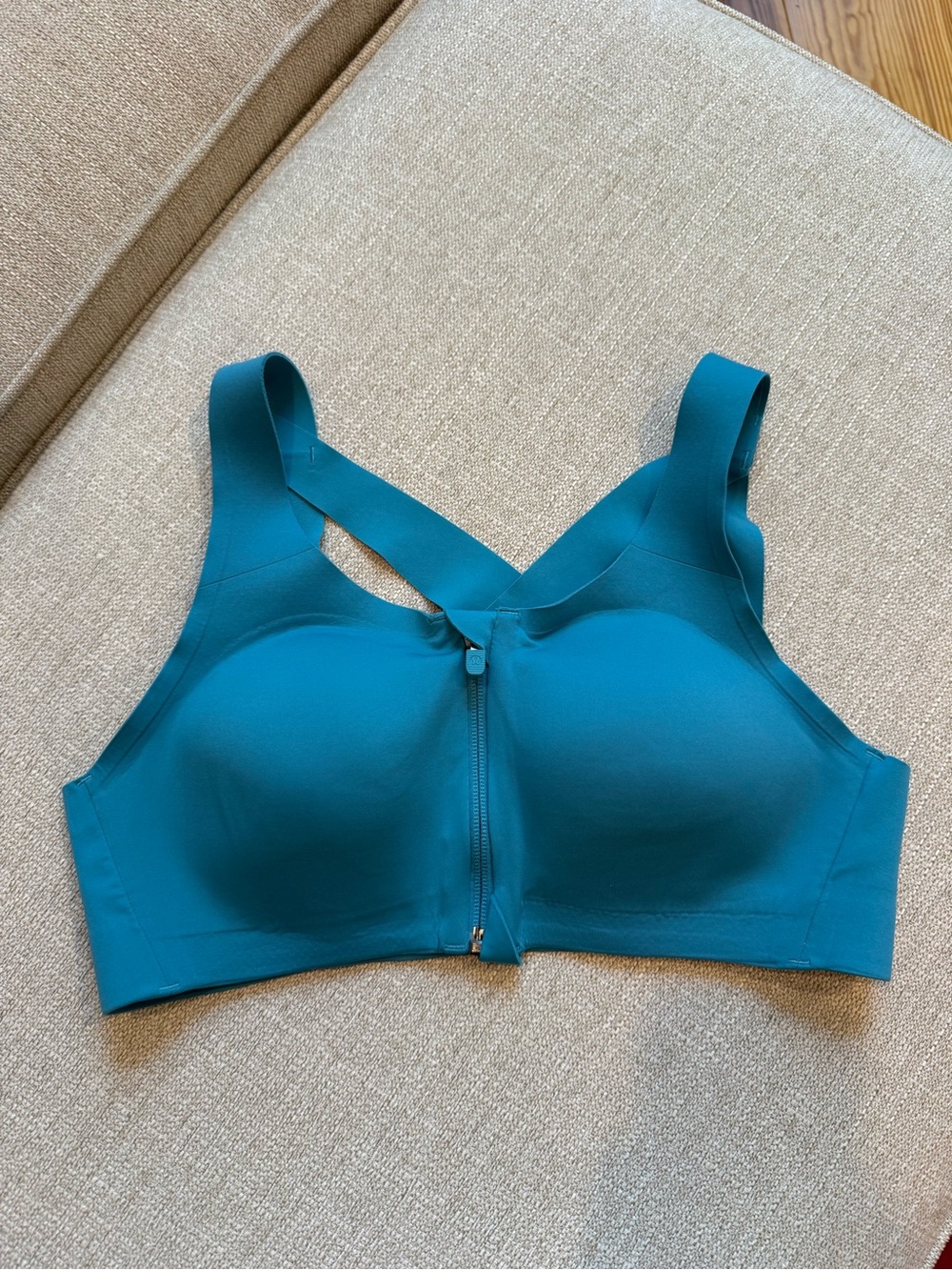 lululemon athletica Teal Front-Zip Wireless Sports Bra